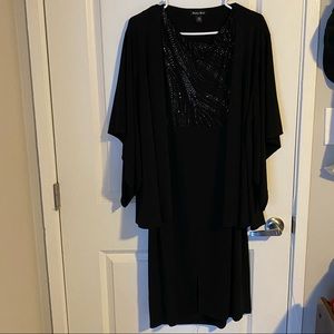 Black formal dress with cowl